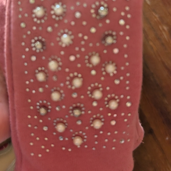 Pretty In Pink Touchscreen Fleece Lined Pearl Gloves - Picture 5 of 8